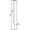 Stainless steel post |  89 mm | stationary, for casting in concretetotal length: 1200 mm | without lock | without eyelet